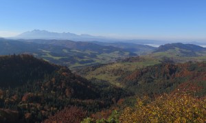 Widok na Tatry z Wysokiej