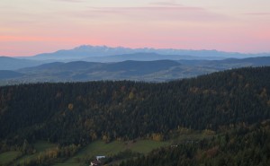 Widok na Tatry z Jaworza