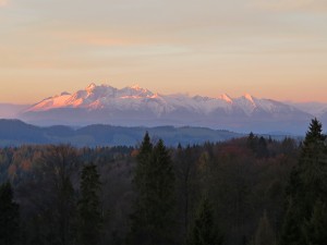 Jesienny wschód Słońca na Obidzy